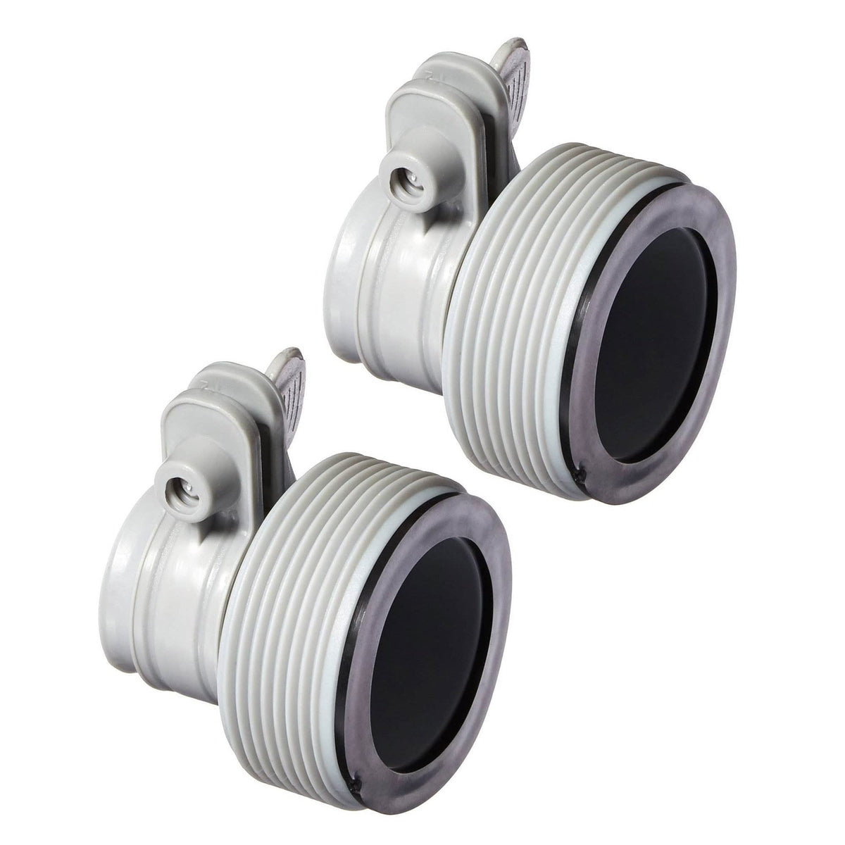 Intex Hose Conversion Adapter B Kit pair shows upgrade compatibility from 1.25 to 1.5 fittings