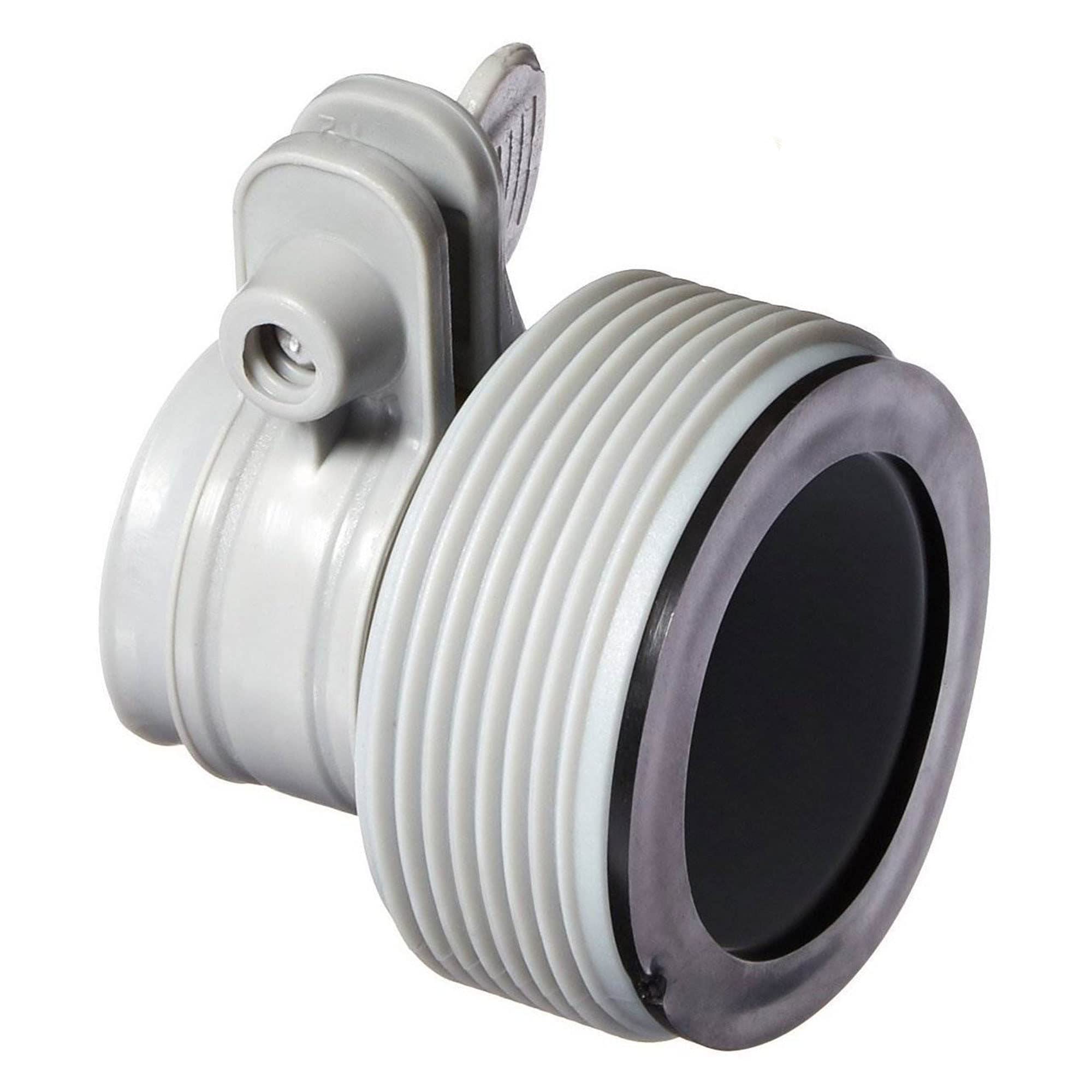 Intex Hose Conversion Adapter B Kit pair demonstrates a tight compression seal for pool fittings