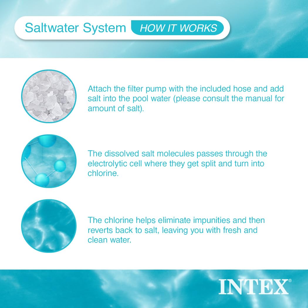 Intex Krystal Clear system designed for above-ground pools up to 15,000 gallons.