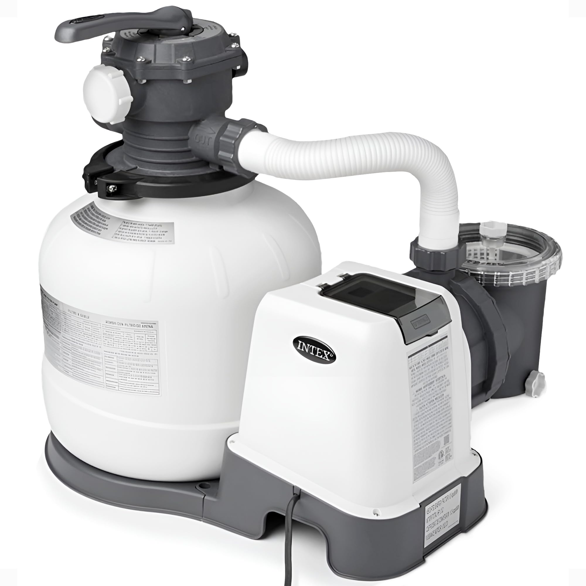 Intex Krystal Clear 2,800 GPH pump front view enhances water clarity