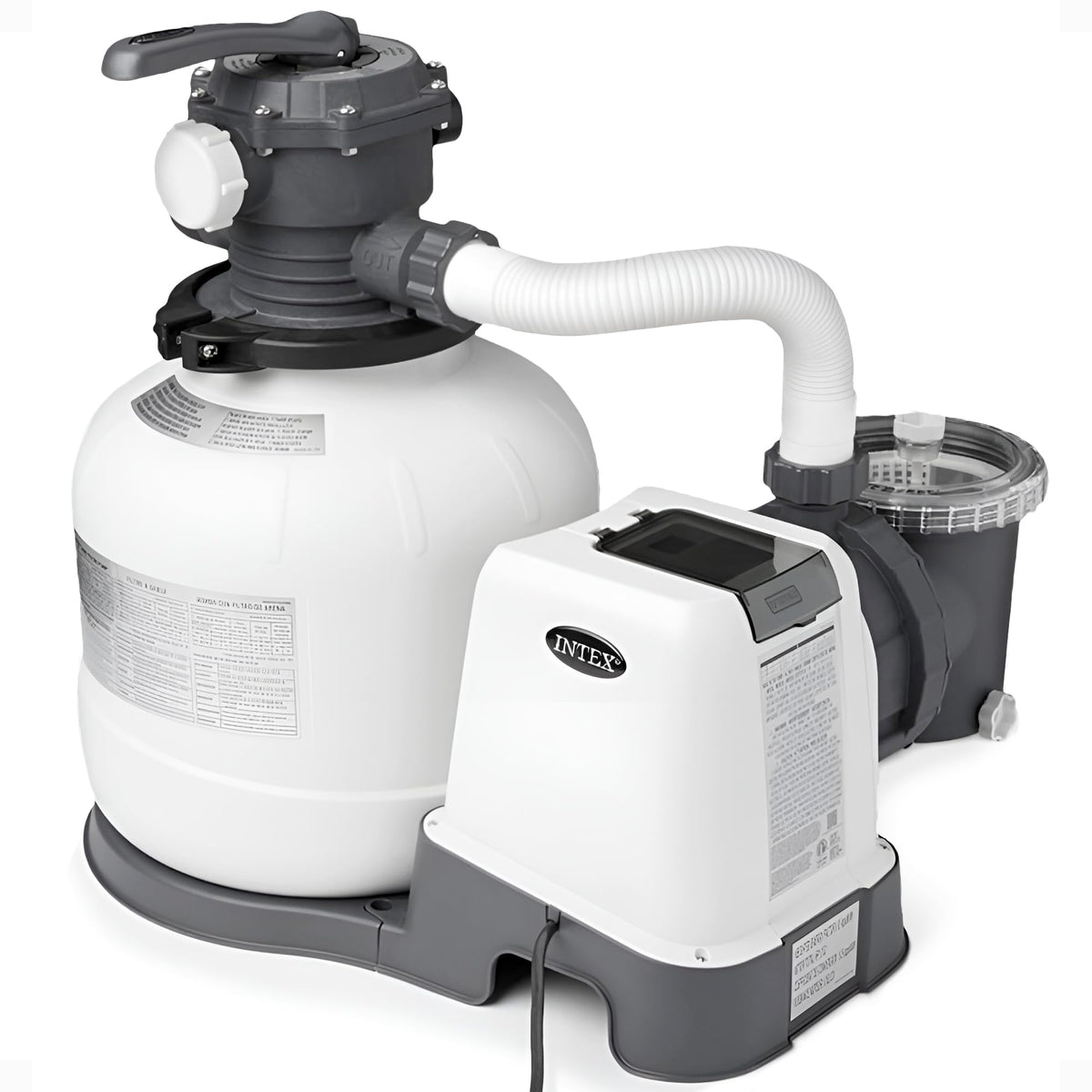 Intex Krystal Clear 2,800 GPH pump front view enhances water clarity