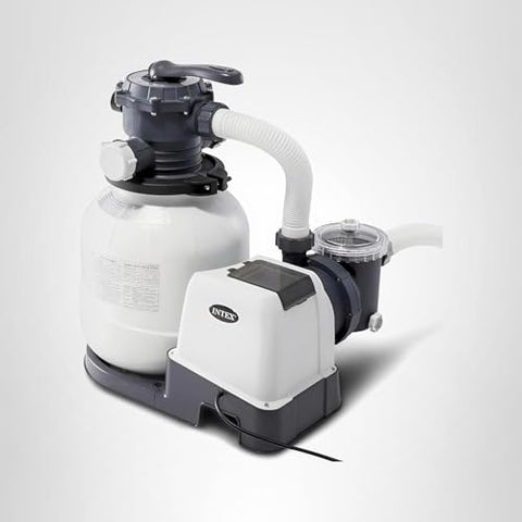 Intex Krystal Clear sand filter pump packaging and included hoses