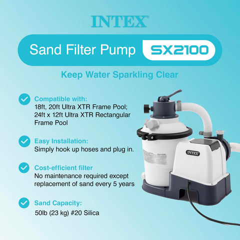 Intex Krystal Clear sand filter pump top control panel with timer and settings