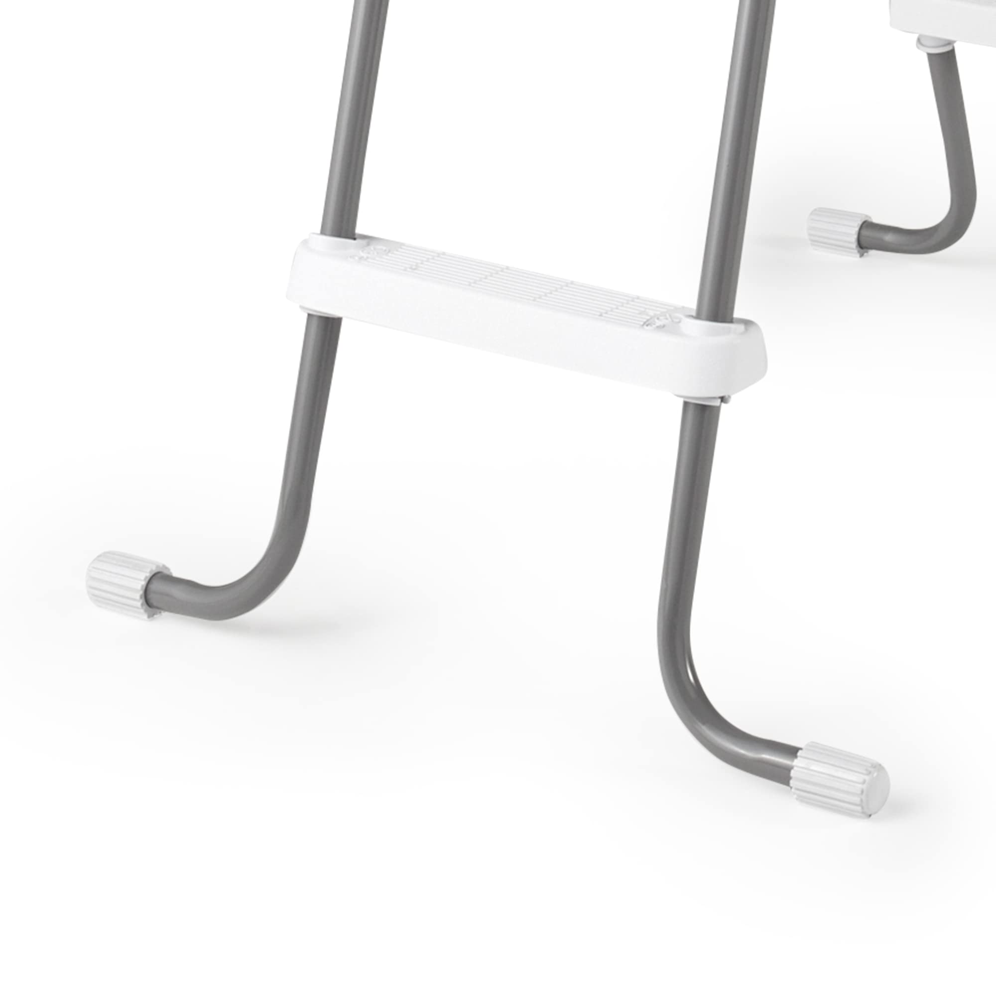 Intex ladder spring-pins top-section secure setup for stability.