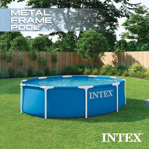 Intex Metal Frame pool 3-ply wall provides reliable strength during play.