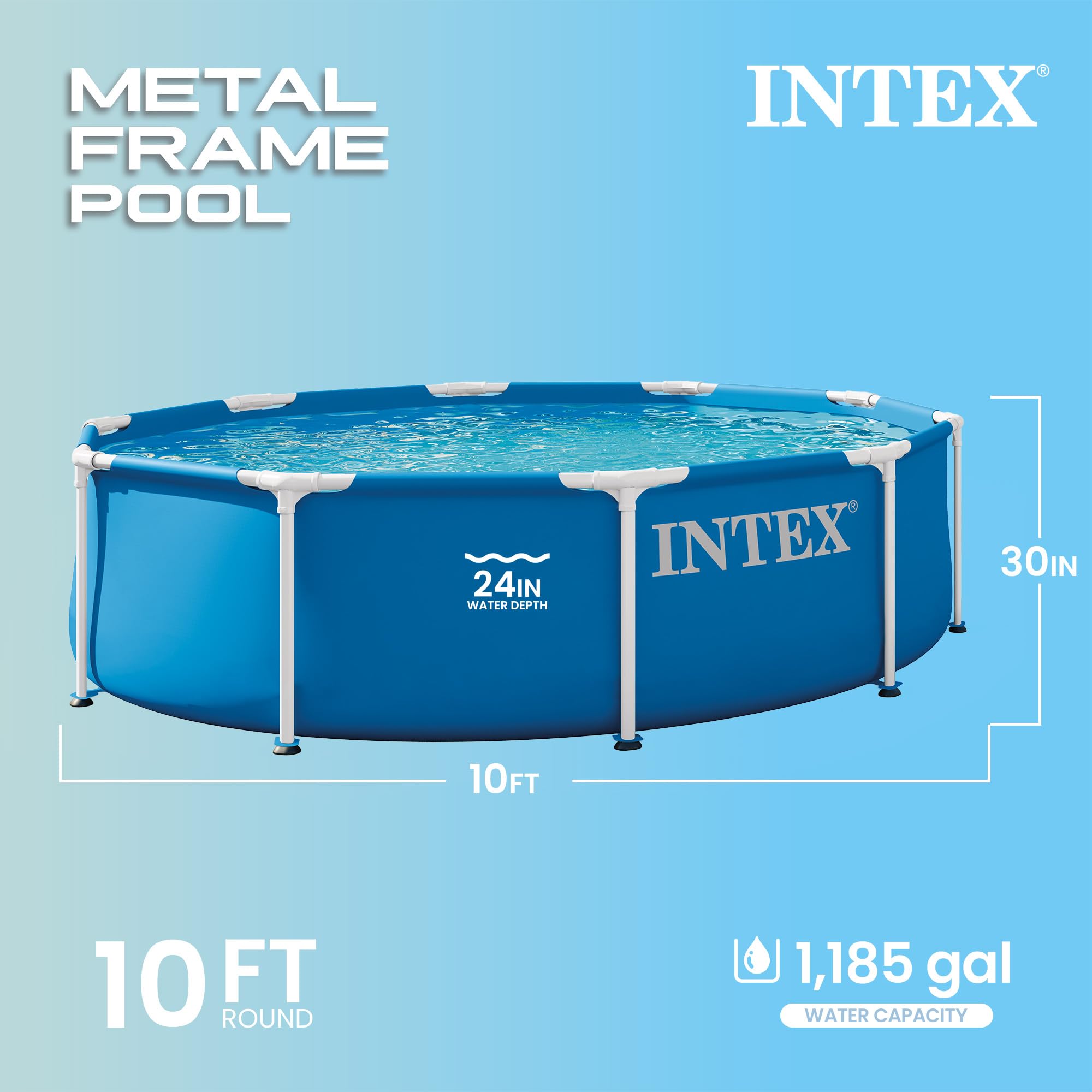 Intex Metal Frame pool easy-setup for quick water time this season.
