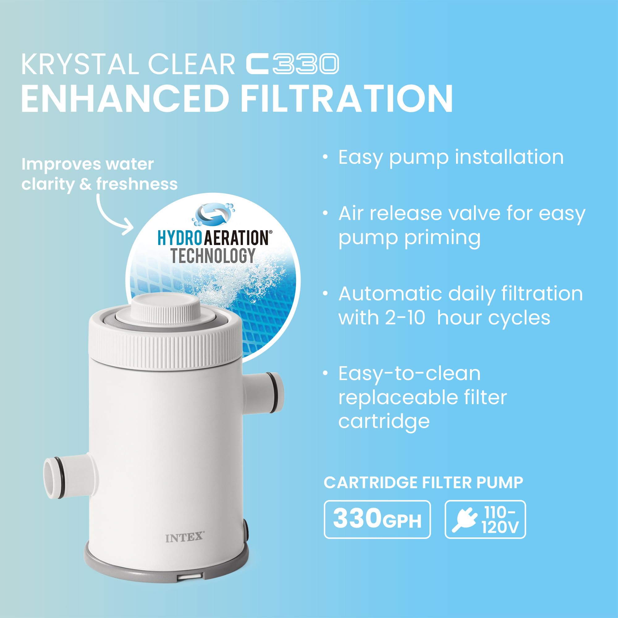 Intex Metal Frame pool includes GFCI safety switch to prevent electrical hazards near water.