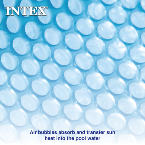 INTEX 28013E Solar Pool Cover lowers chemical use by limiting evaporation and debris.