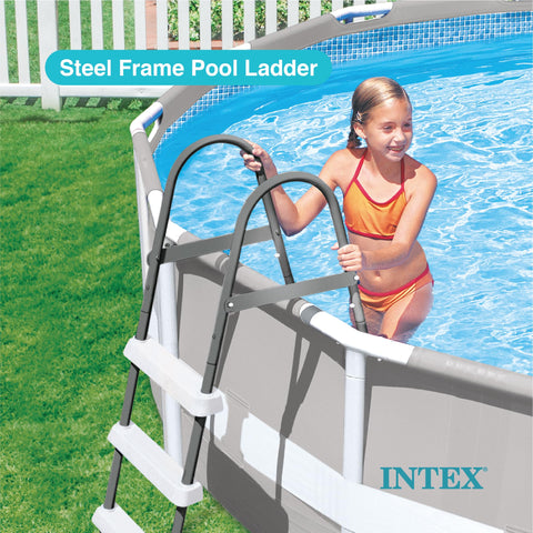 Intex pool ladder high-impact-steps provide durable grip for frequent use.