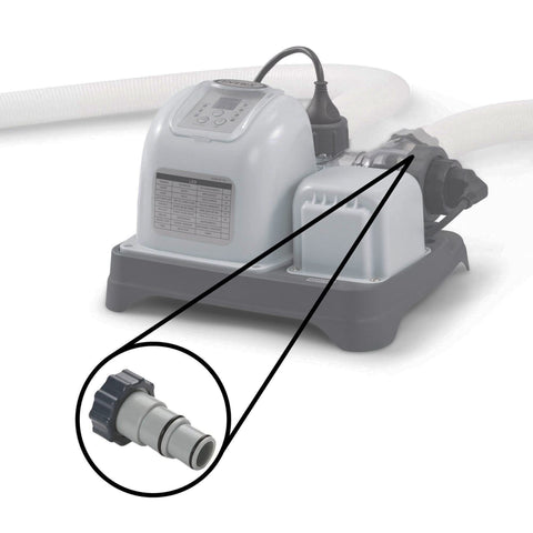 Intex maintenance setup showing pair of adapters ready for use.