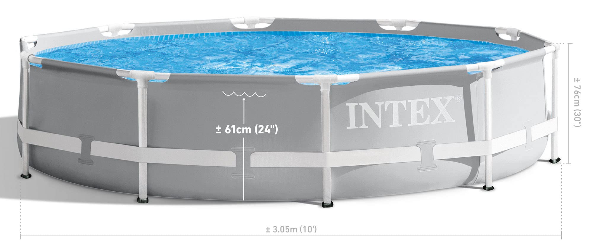Intex Prism Frame pump with 330 GPH cartridge for efficient water circulation.