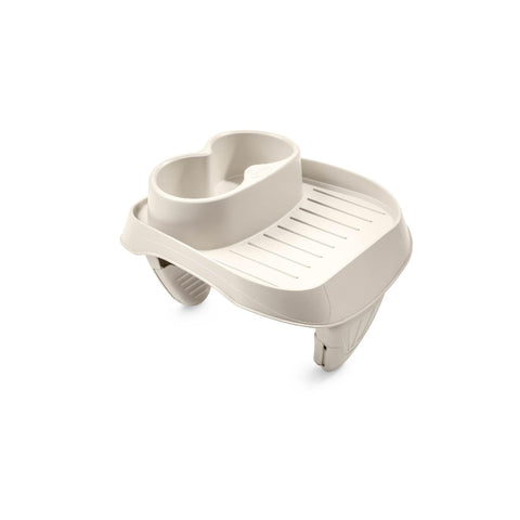 Intex PureSpa attachable cup holder mounted on wall provides easy drink access.