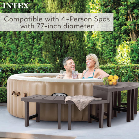 Intex PureSpa medium bench side view highlighting space-saving profile.