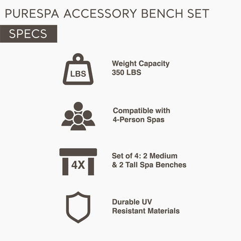 Intex PureSpa tall bench side view emphasizes accessible height and stability.