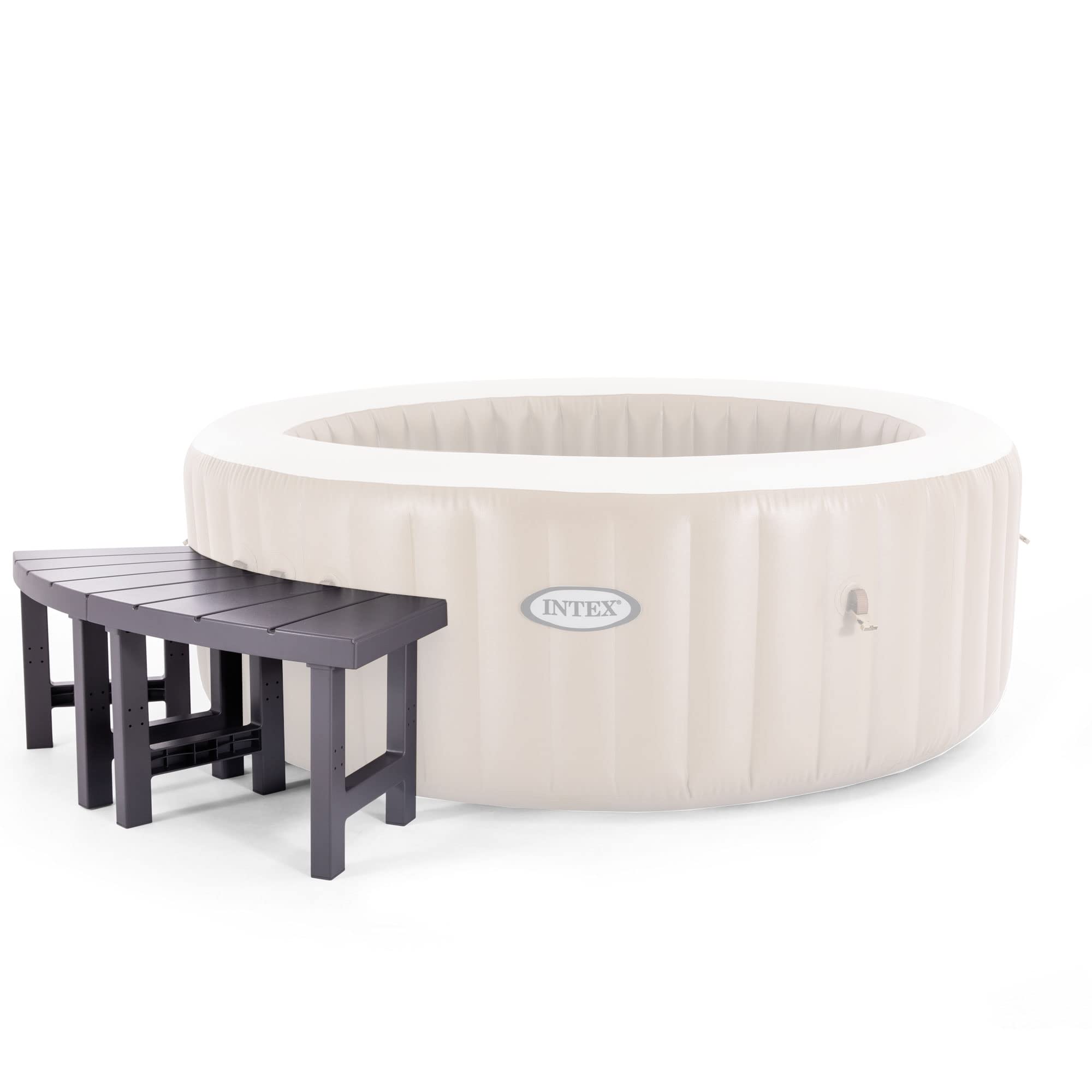 Intex PureSpa benches store flat for compact spa-area organization