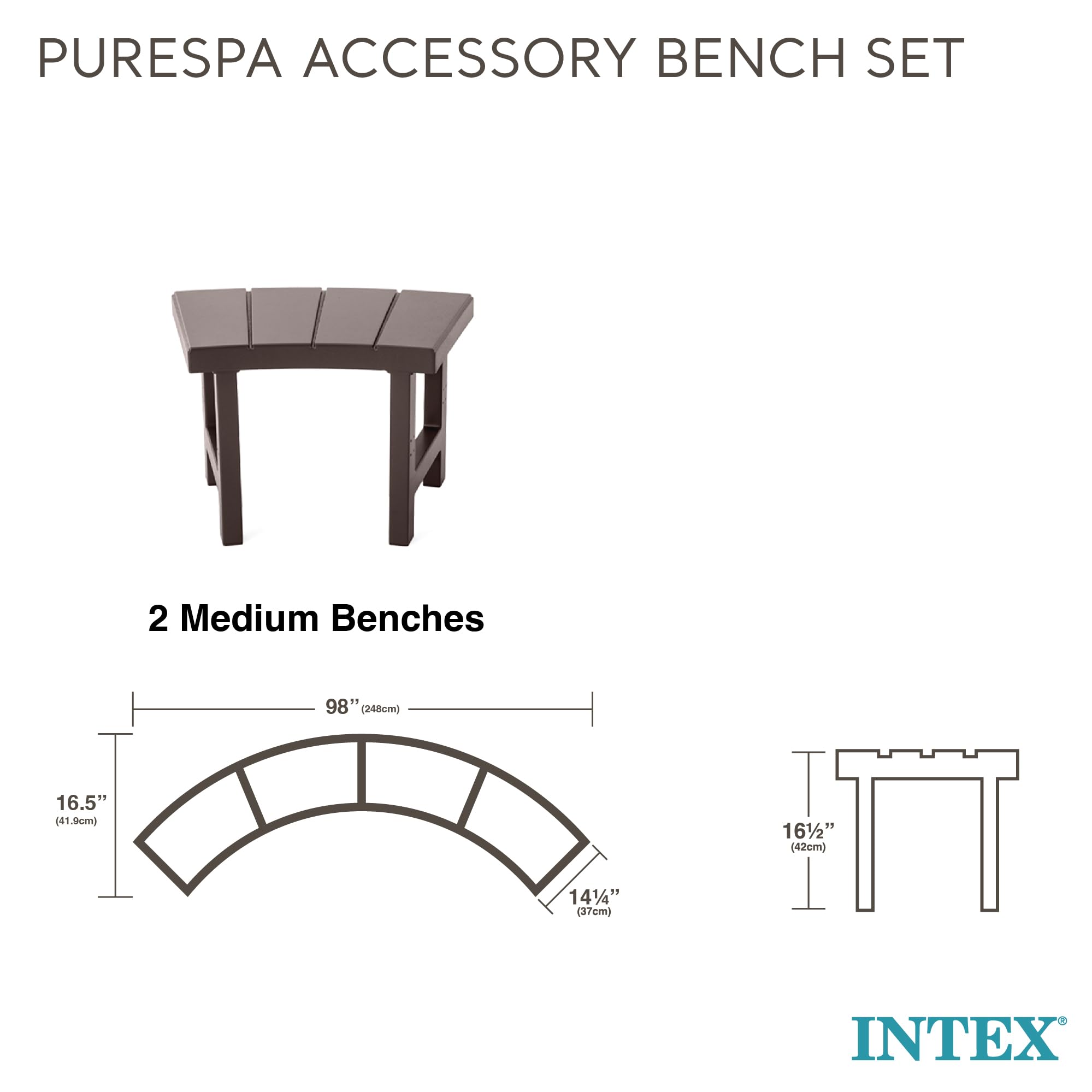 Intex PureSpa benches UV-resistant durable plastic for outdoor use