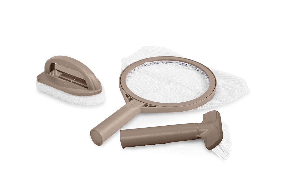 Intex PureSpa kit curved brush on wall cleans spa inner surfaces for a spotless shine.