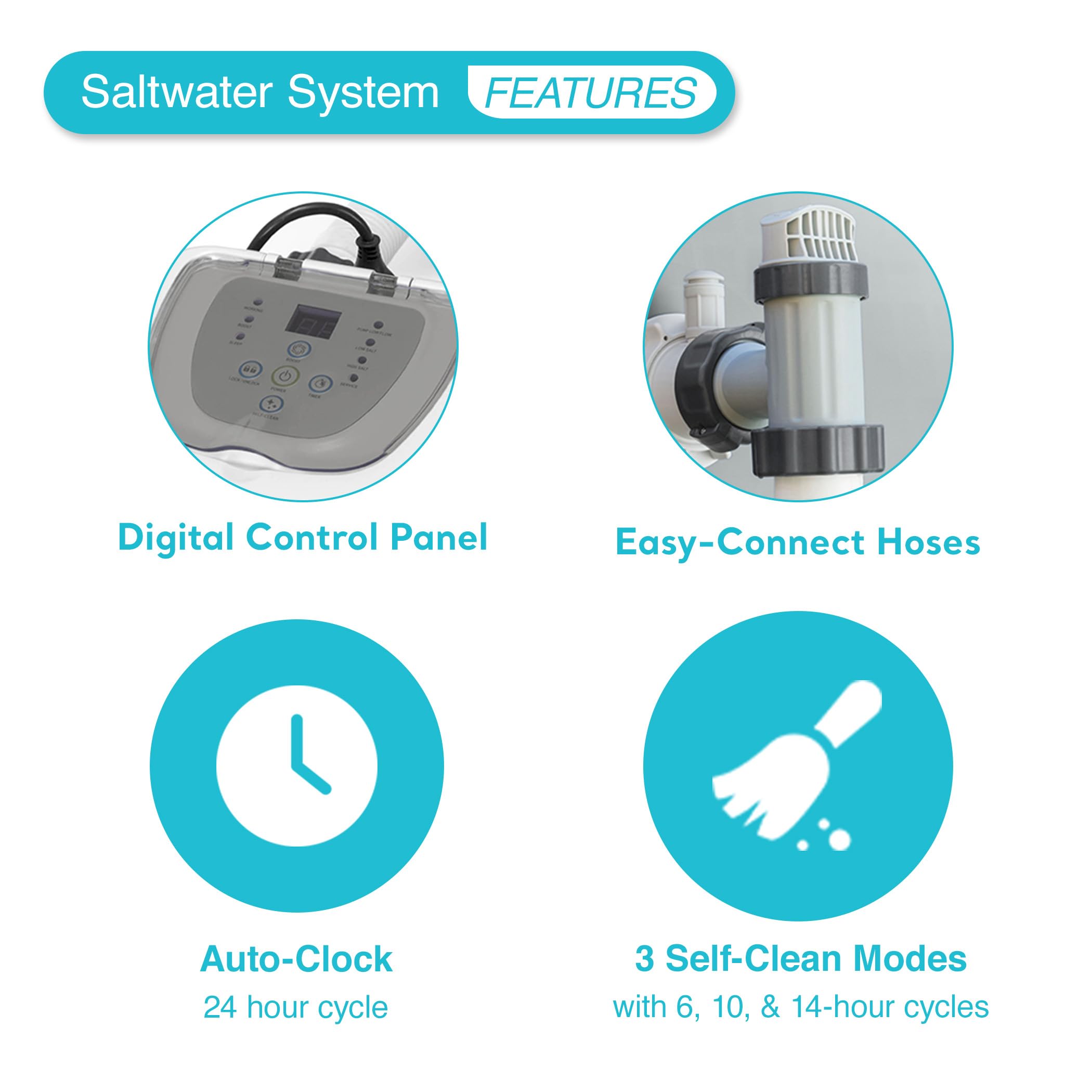 Intex QS500 saltwater pool setup shows simple integration with existing pumps.
