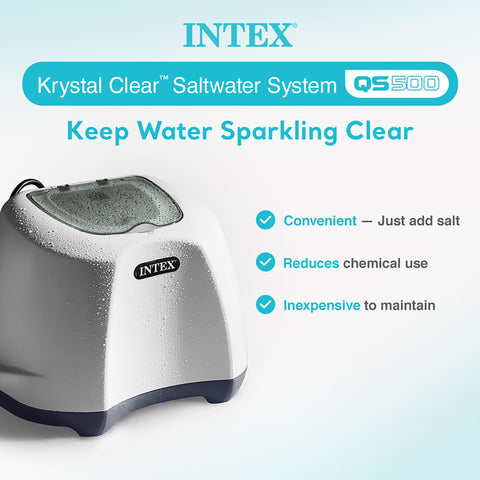 Intex QS500 self-cleaning modes help reduce manual maintenance for crystal-clear water.