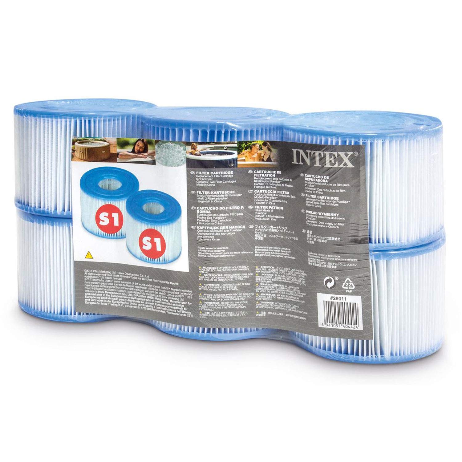 Intex S1 heavy-duty filter cartridge front view for clean PureSpa water