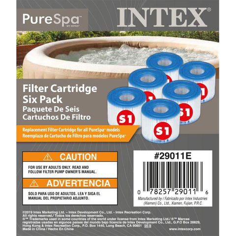 Intex S1 heavy-duty filter cartridge side view showing filtration for clear spa water