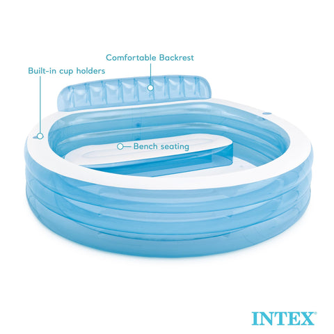 Intex Swim Center blue exterior creates a bright backyard oasis