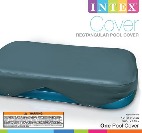 Intex swim center pool cover shielding water between uses.