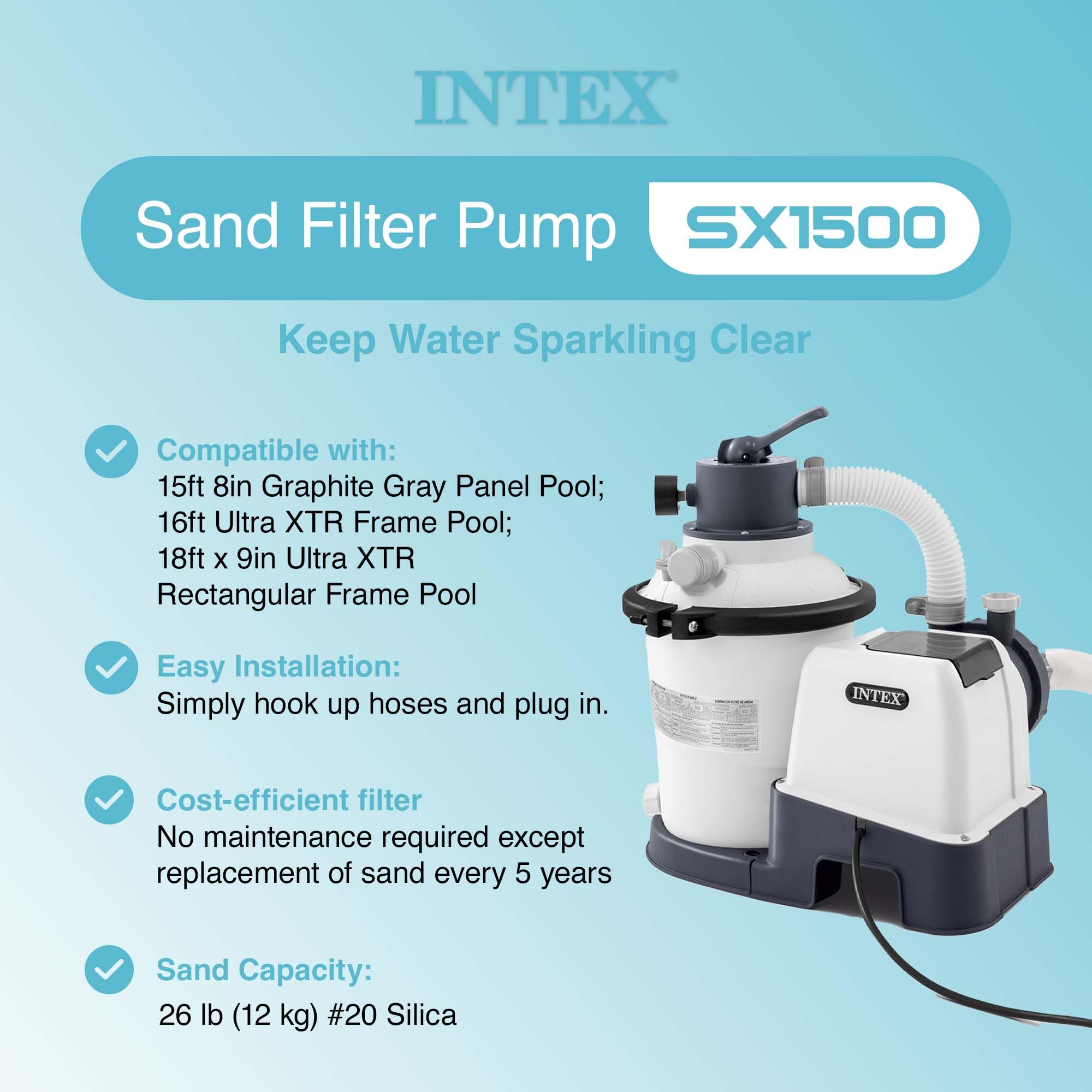 Intex SX1500 6-function valve detail highlighting versatile filtration controls.