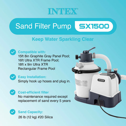 Intex SX1500 6-function valve detail highlighting versatile filtration controls.