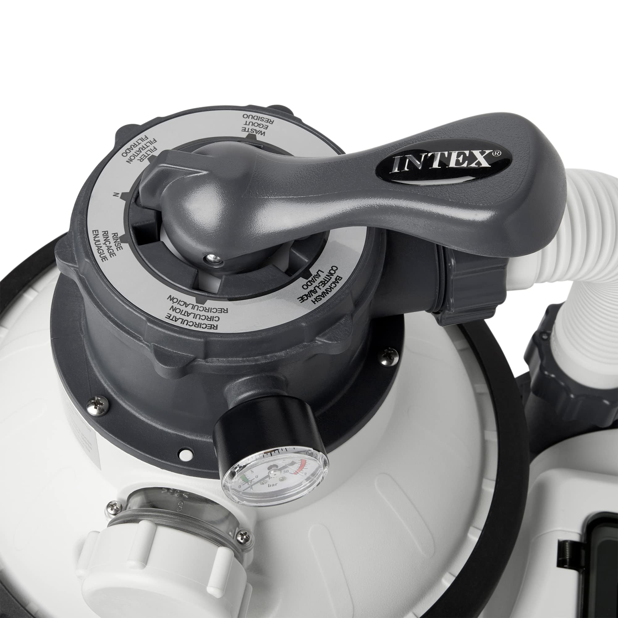 Intex SX1500 assembly hoses connection showing quick install and easy setup.