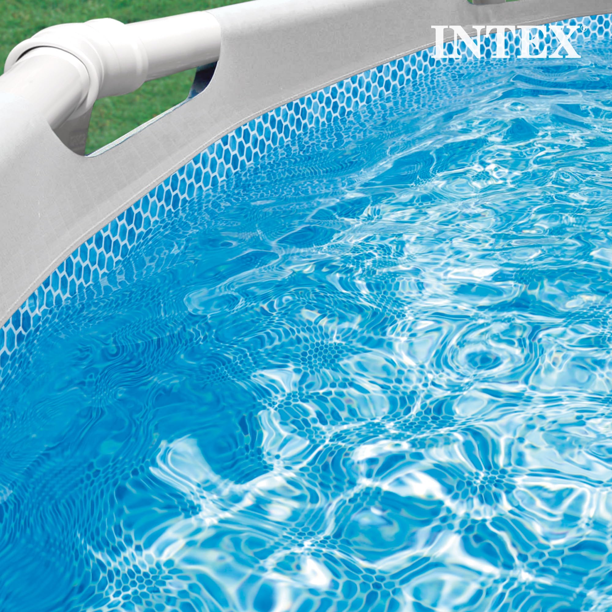 Intex white replacement filter cartridge ready for pool maintenance.
