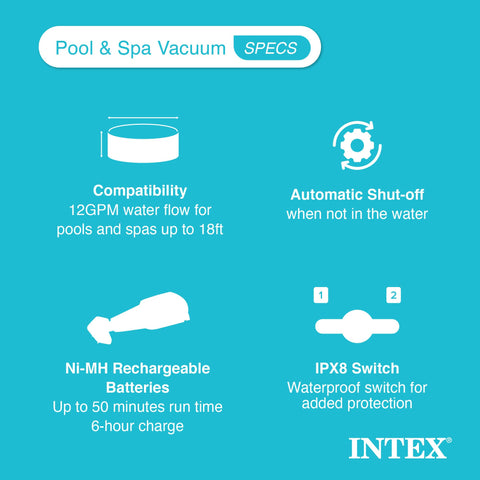 Intex ZR100 two interchangeable brush heads for versatile cleaning