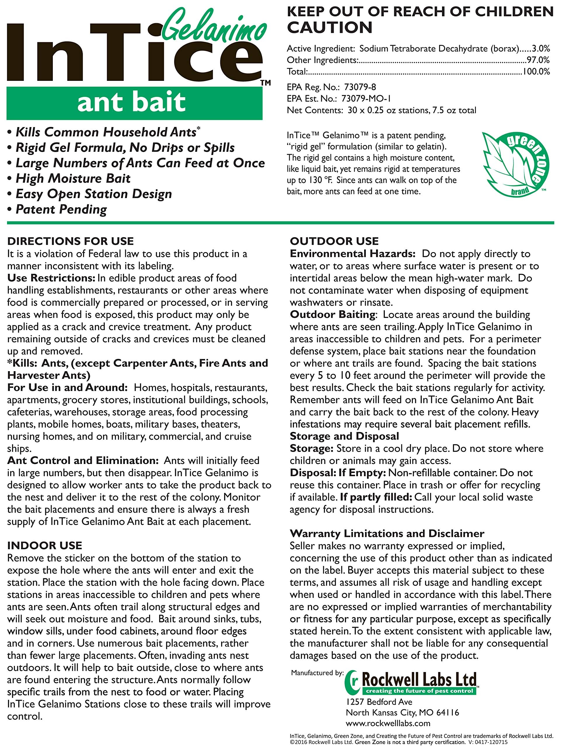 INTICE Gelanimo ant bait station close-up showing rigid gel bait and moisture seal