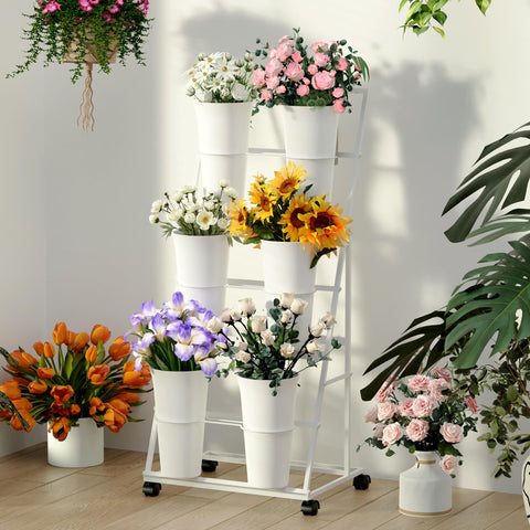 Invech 6-buckets flower stand highlighting spacious buckets for vibrant arrangements.