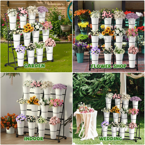 Invech six large flower buckets hold water and soil