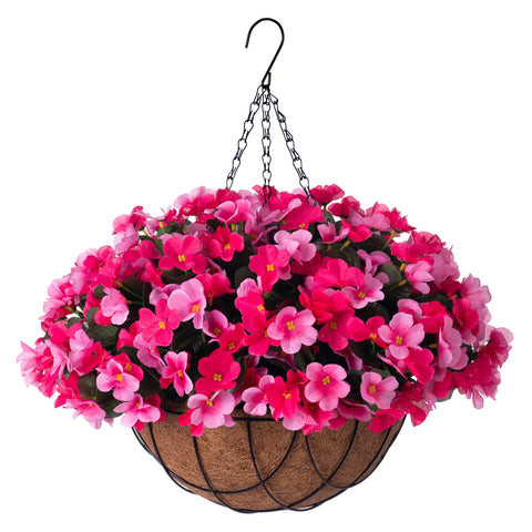 INXUGAO artificial hanging flowers basket assembly for quick outdoor decor setup.