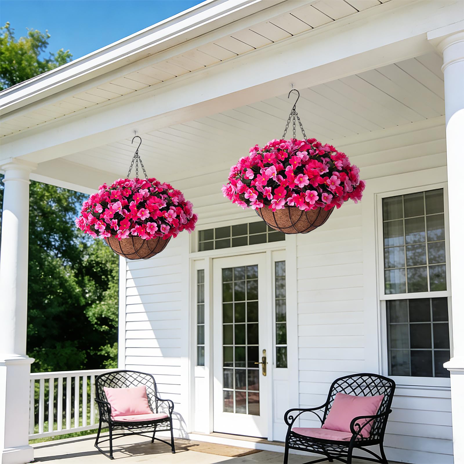 INXUGAO elegant basket and chain design for versatile porch or yard decor.