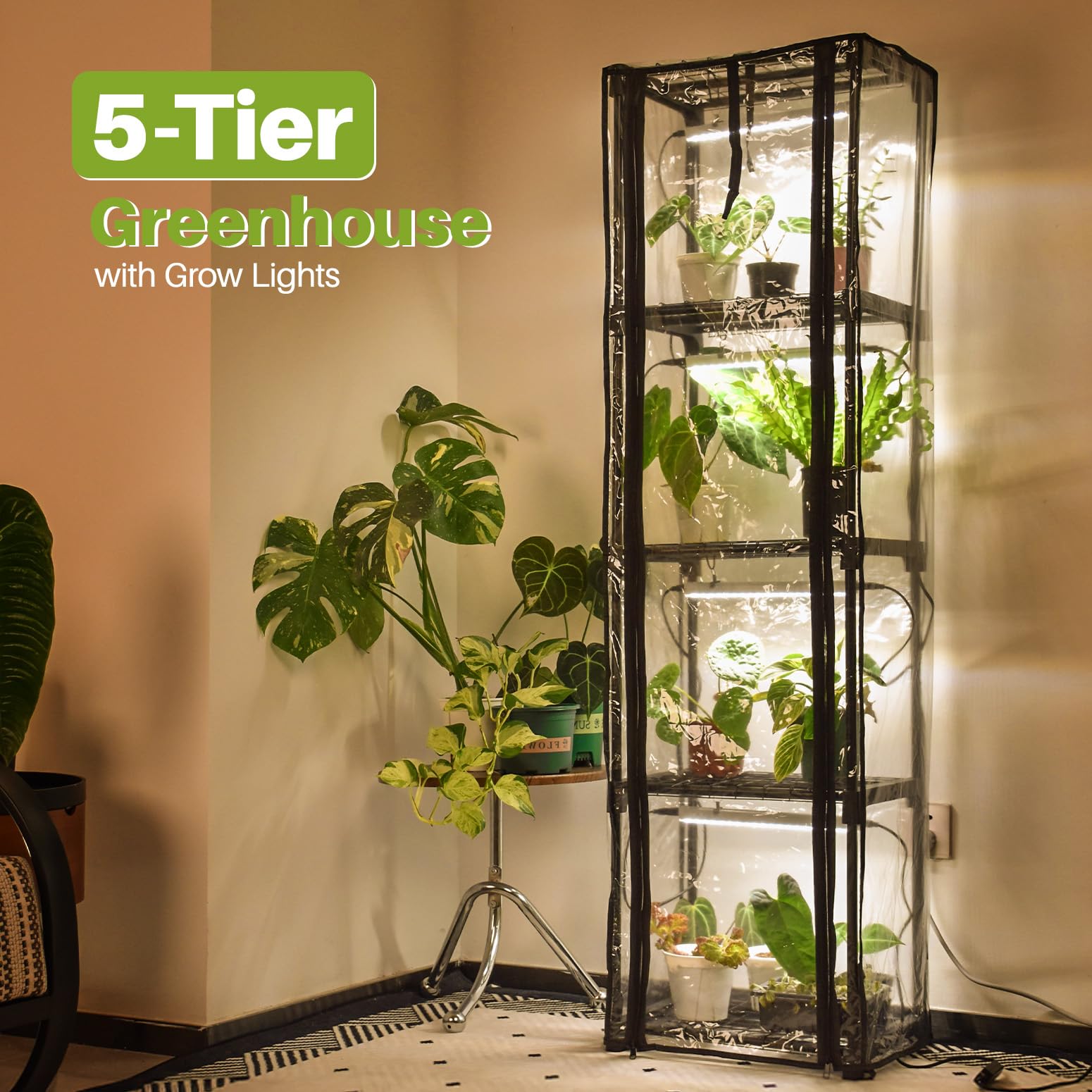 Inzlume Grow Light panel close-up demonstrates full-spectrum LEDs for robust seedling growth.