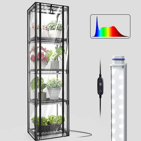 Inzlume Indoor Greenhouse cover close-up highlighting clear material for quick plant inspection.
