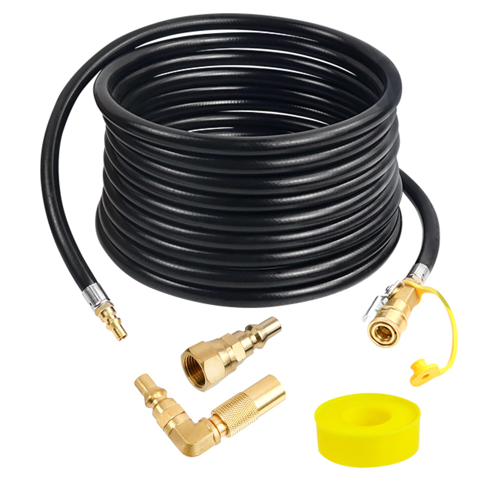 Iococee 24ft RV quick-connect hose with elbow adapter enabling flexible grill placement