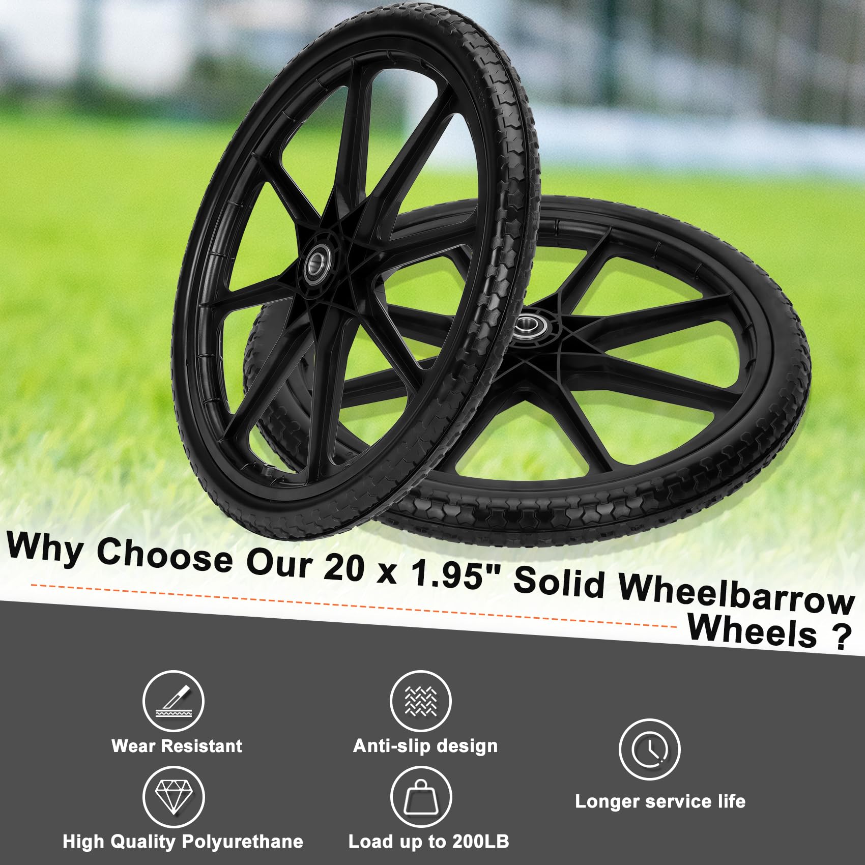 Iococee easy-maneuverability wheelbarrow enables smoother moves over rough ground