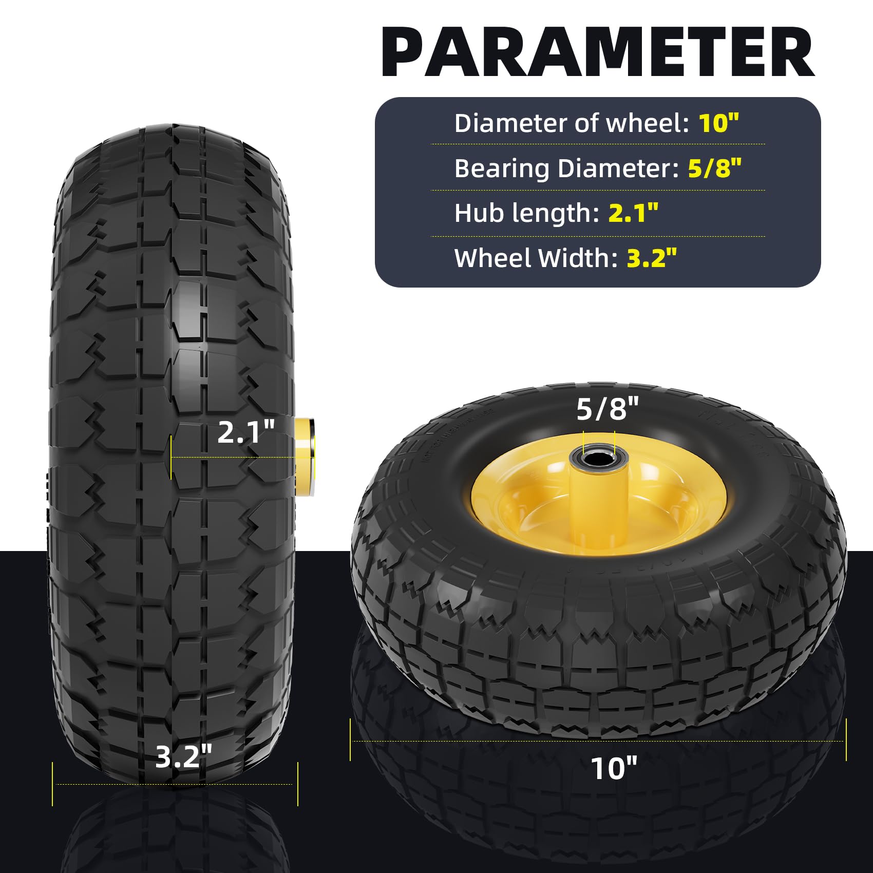 IOCOCEE hand truck wheels designed for dynamic loads; easily move heavy items.