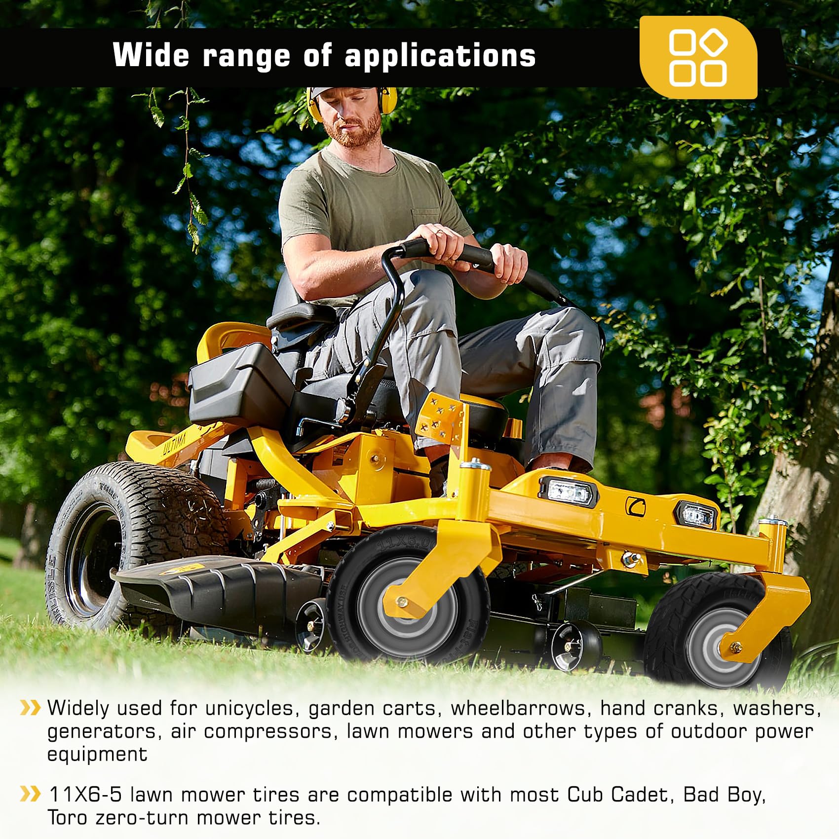 Iococee polyurethane flat-free design, puncture-resistant and maintenance-light for outdoor work.