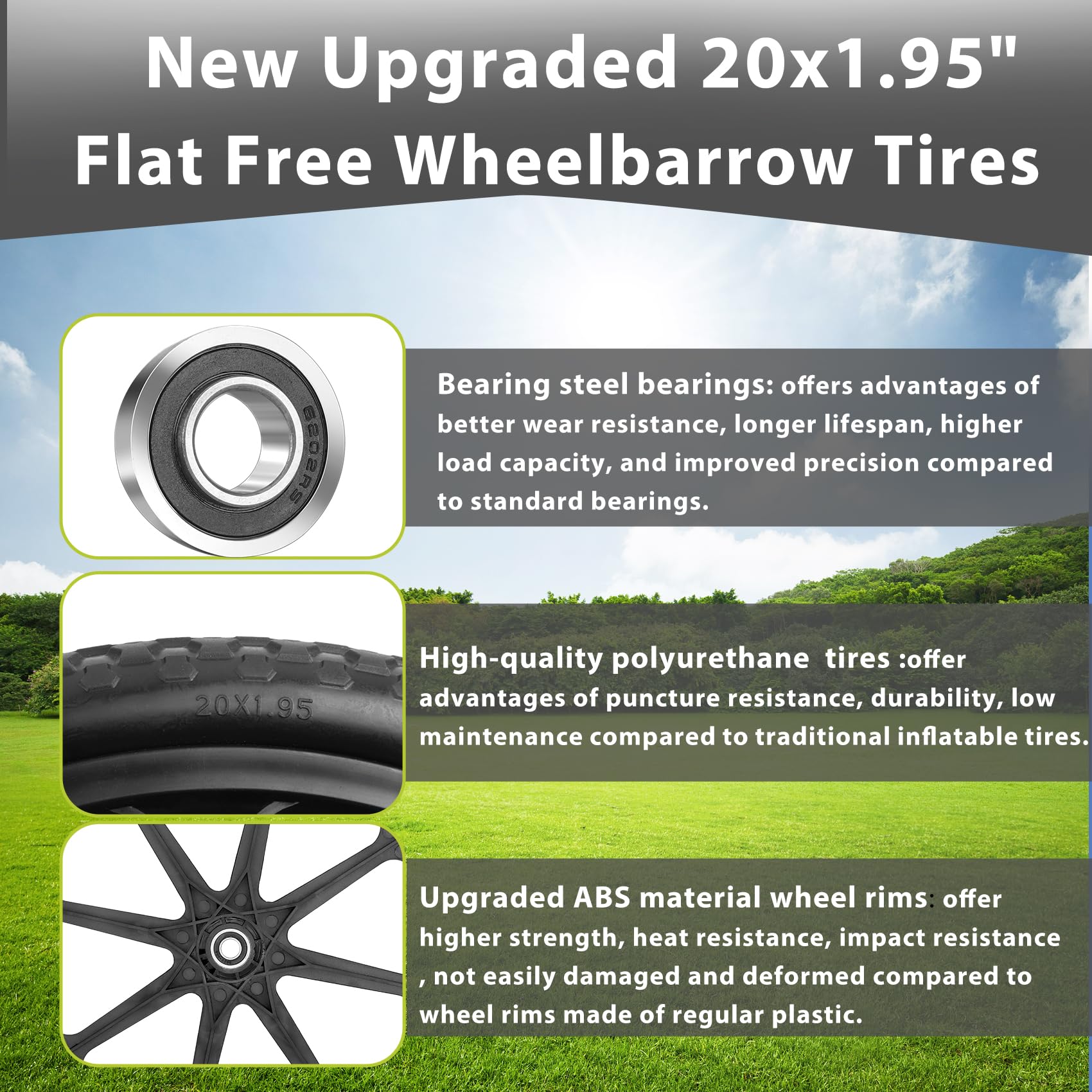 Iococee premium bearing steel wheel offering longer life and higher load capacity