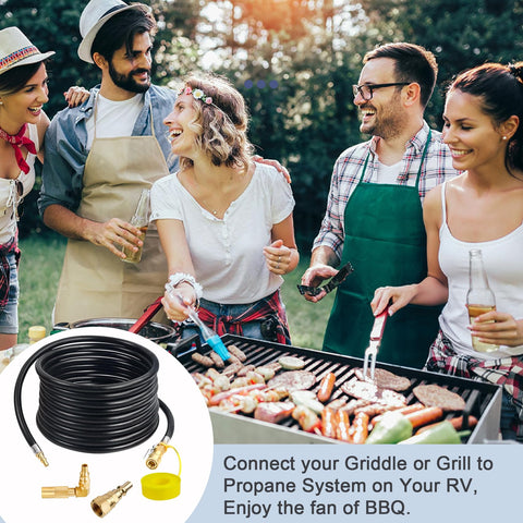 Iococee hose works with Blackstone 17 and 22 inch griddles for camping