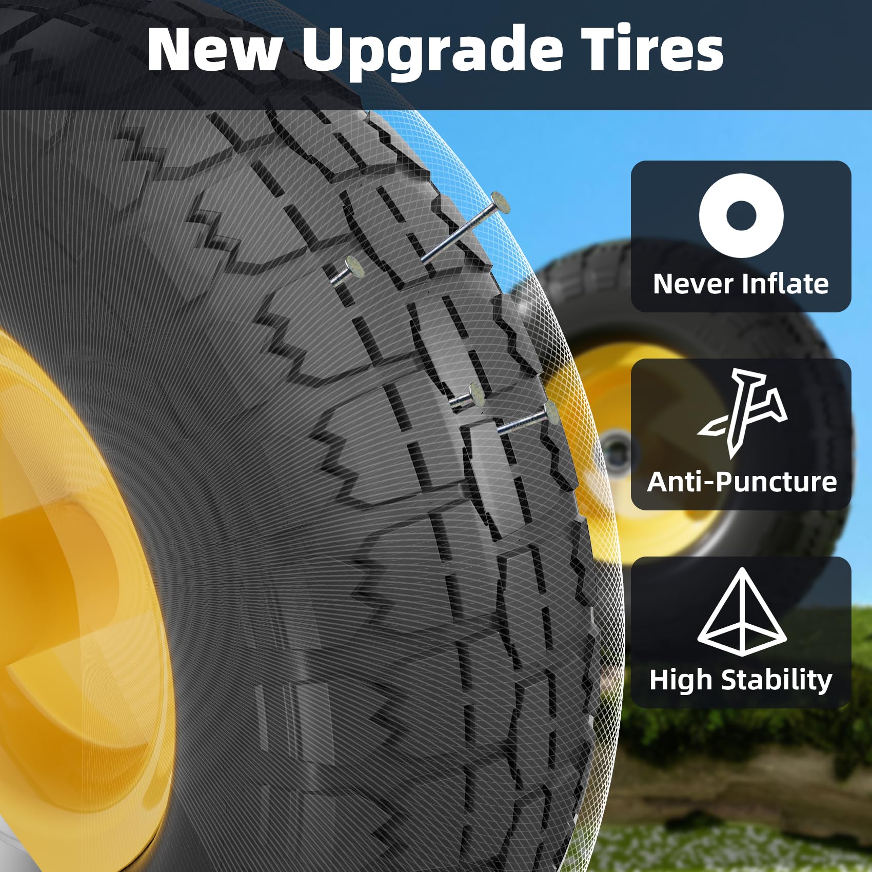 IOCOCEE wheelbarrow and generator wheels provide robust support with simple installation.