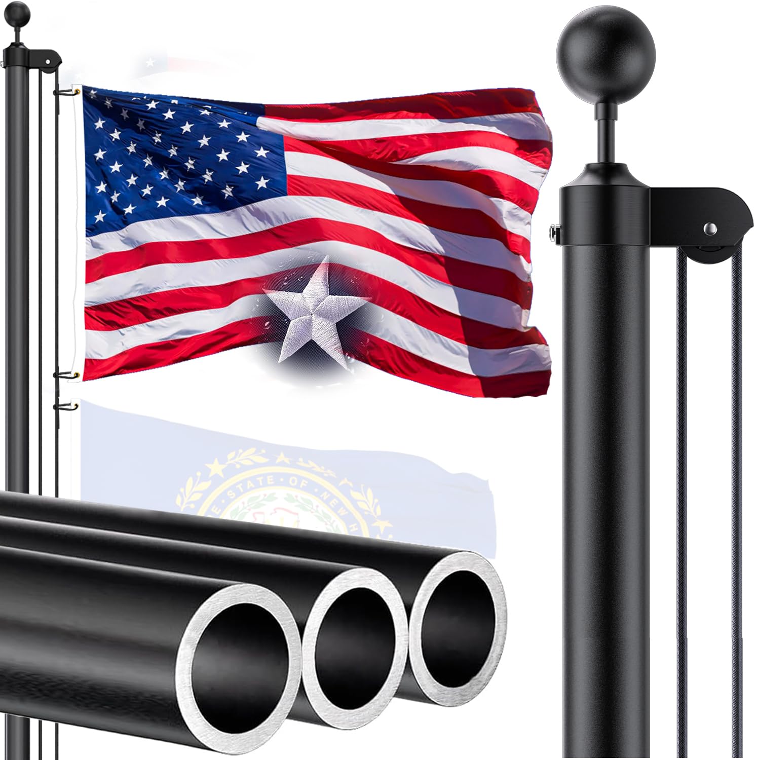 ioen 25ft flag pole assembly ready for quick outdoor installation