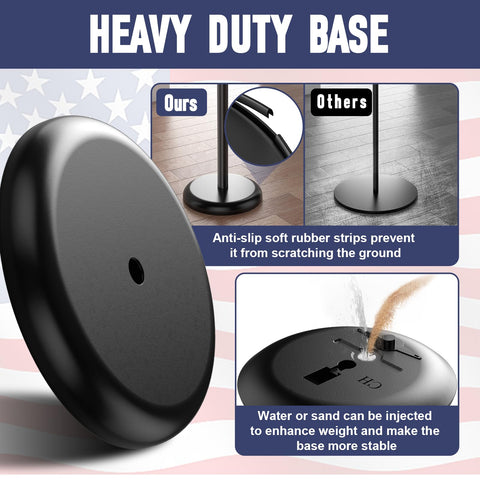 IOEN heavy-duty base with rubber ring, protects floors and adds stability.