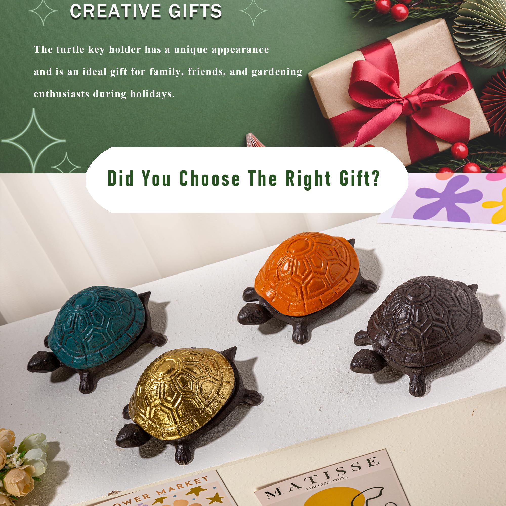 Ionela hand-painted turtle detail adds natural charm to outdoor spaces.