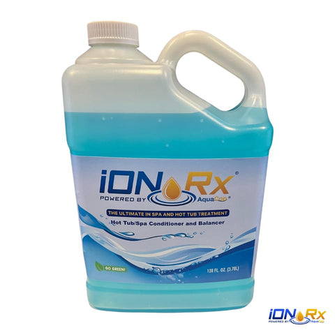 iONRx all-in-one balancer bottle positioned for simple water care.